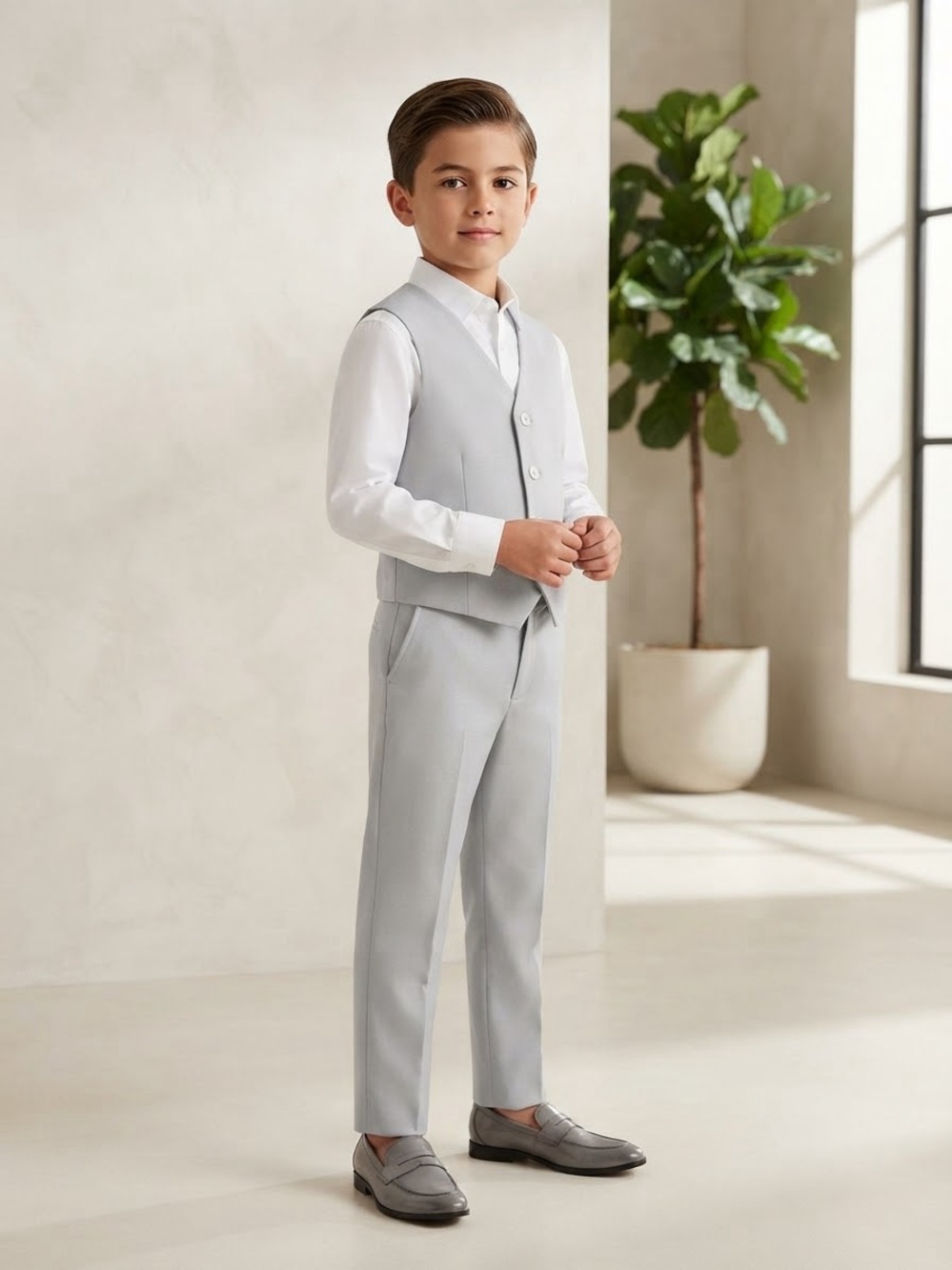 Take 50% OFF-Van Heusen Kids Vest and Pants Set - Classic Formal Outfit,Size-5T